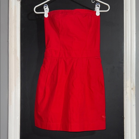 Abercrombie & Fitch Y2K Strapless Mini Dress w/ Pockets Shirred Back Size: M - Picture 1 of 9